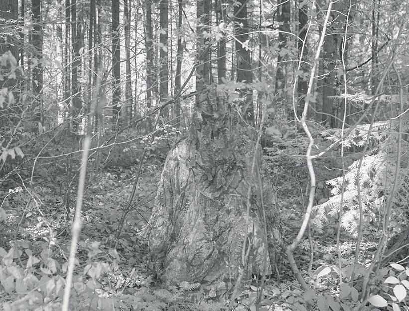Le Ghost-Hoodie en test IR. L’effet de camouflage efficace grâce à l’impression en couleur IR est bien visible.