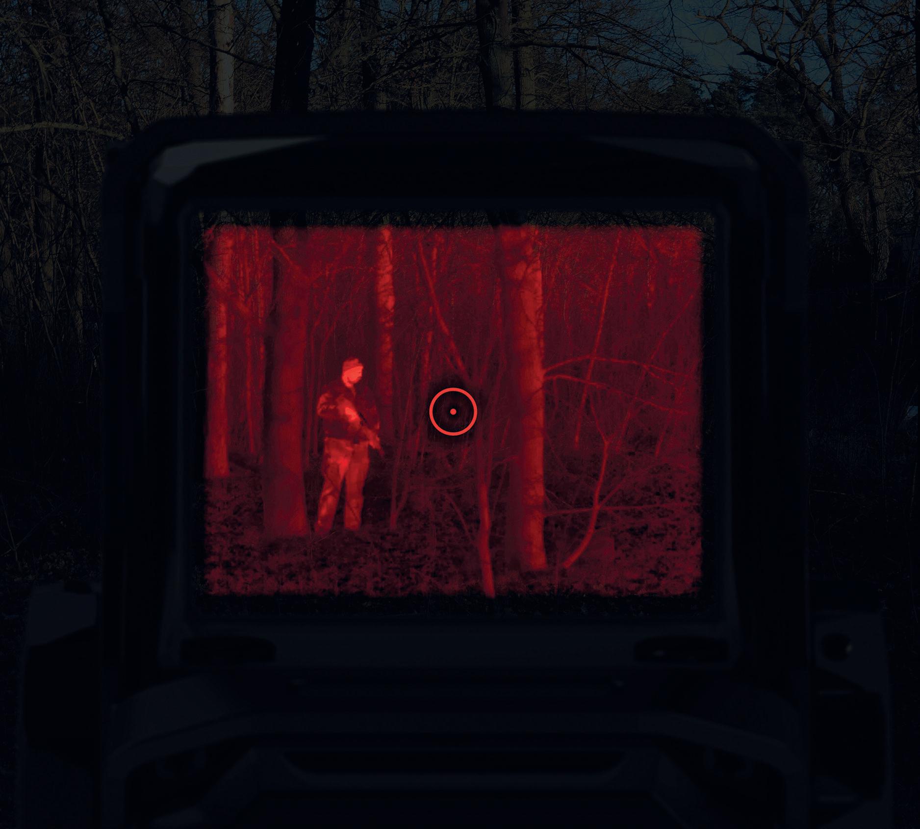 En mode « image thermique complète » (utilisation de nuit), l’image apparaît certes rougeâtre, mais néanmoins naturelle.