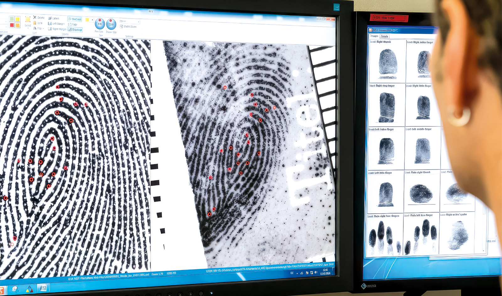 La dactyloscopie, à savoir l’analyse des empreintes digitales, relève également du département « Criminalistique » du FOR.
