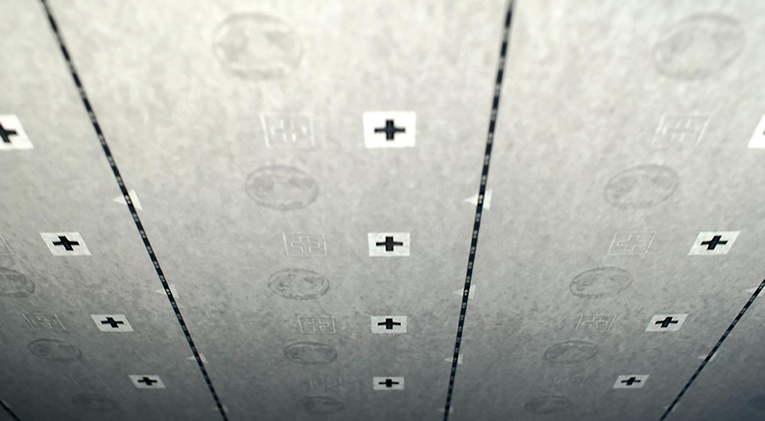 Alles beginnt mit dem Banknotensubstrat, in dem bereits vor den nachfolgenden Druckprozessen der Sicherheitsfaden und die Durchsichtfenster eingearbeitet sind.