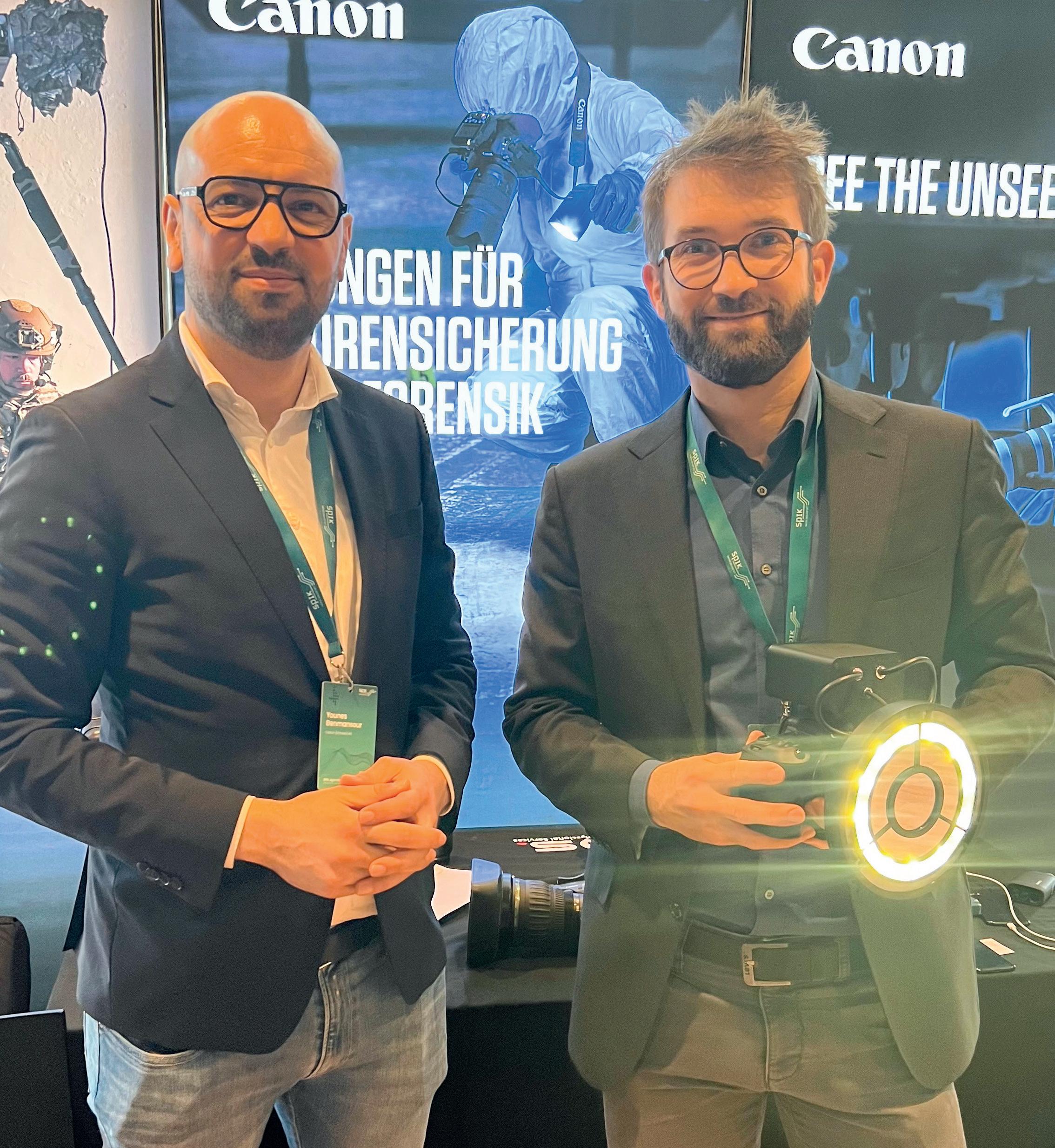 Younes Benmansour (Canon) und Sébastien Blanc (MATIS) stellten das Multispektralsystem am SPIK 2025 vor.