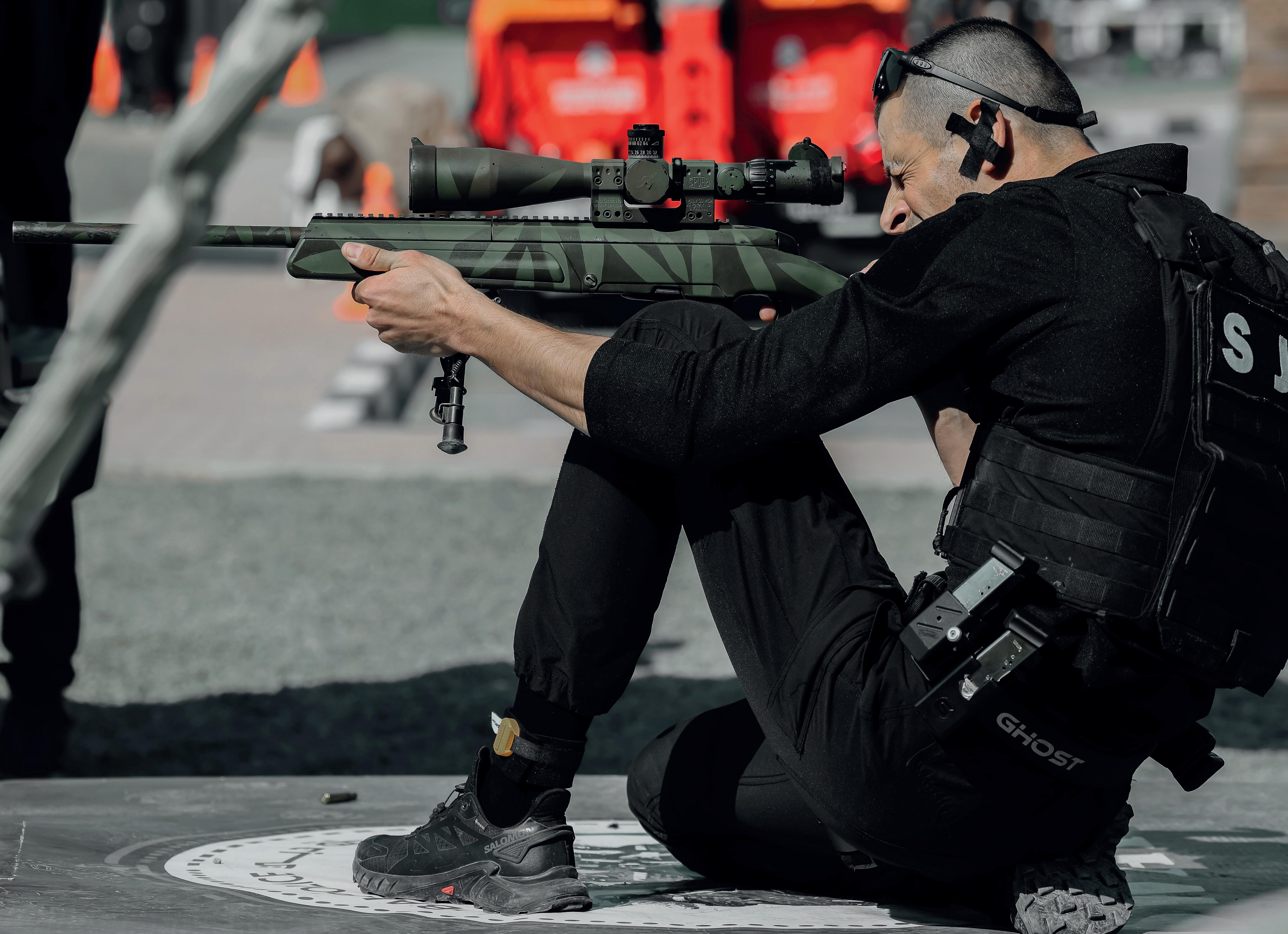 Die Teams mussten auch ihre Schiessfertigkeiten unter Beweis stellen.